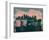 Kansas City Abstract Skyline I-Emma Moore-Framed Art Print