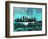 Kansas City Abstract Skyline II-Emma Moore-Framed Art Print