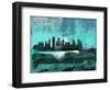 Kansas City Abstract Skyline II-Emma Moore-Framed Art Print