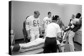 Kansas City Chiefs Football Team Players Massaged before the Championship Game, January 15, 1967-Bill Ray-Stretched Canvas
