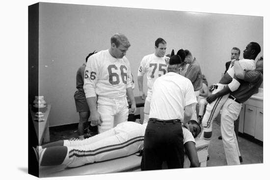 Kansas City Chiefs Football Team Players Massaged before the Championship Game, January 15, 1967-Bill Ray-Stretched Canvas