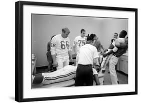 Kansas City Chiefs Football Team Players Massaged before the Championship Game, January 15, 1967-Bill Ray-Framed Photographic Print