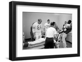Kansas City Chiefs Football Team Players Massaged before the Championship Game, January 15, 1967-Bill Ray-Framed Photographic Print
