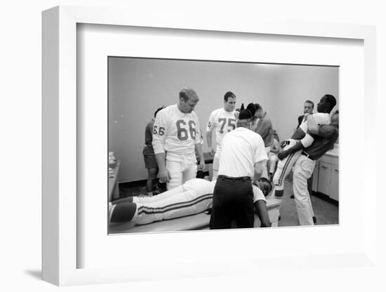 Kansas City Chiefs Football Team Players Massaged before the Championship Game, January 15, 1967-Bill Ray-Framed Photographic Print