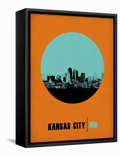 Kansas City Circle Poster 1-NaxArt-Framed Stretched Canvas