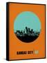 Kansas City Circle Poster 1-NaxArt-Framed Stretched Canvas