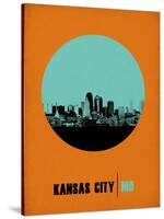 Kansas City Circle Poster 1-NaxArt-Stretched Canvas