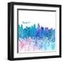 Kansas CIty Kansas Skyline Silhouette Impressionistic Splash-M. Bleichner-Framed Art Print