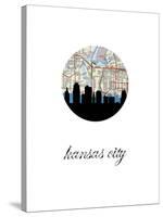 Kansas City Map Skyline-Paperfinch 0-Stretched Canvas