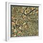 Kansas City Map-Jazzberry Blue-Framed Art Print