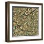 Kansas City Map-Jazzberry Blue-Framed Art Print