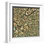 Kansas City Map-Jazzberry Blue-Framed Art Print