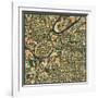 Kansas City Map-Jazzberry Blue-Framed Art Print