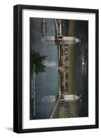 Kansas City, Missouri - Electric Park View of the Lake and Towers at Night-Lantern Press-Framed Art Print