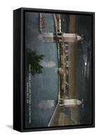 Kansas City, Missouri - Electric Park View of the Lake and Towers at Night-Lantern Press-Framed Stretched Canvas