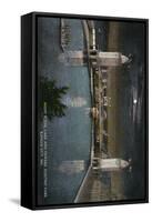 Kansas City, Missouri - Electric Park View of the Lake and Towers at Night-Lantern Press-Framed Stretched Canvas