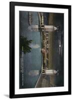 Kansas City, Missouri - Electric Park View of the Lake and Towers at Night-Lantern Press-Framed Art Print