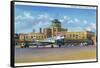 Kansas City, Missouri - Exterior View of Municipal Airport-Lantern Press-Framed Stretched Canvas