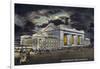 Kansas City, Missouri - Exterior View of Union Station at Night-Lantern Press-Framed Art Print