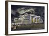 Kansas City, Missouri - Exterior View of Union Station at Night-Lantern Press-Framed Art Print