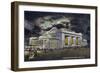 Kansas City, Missouri - Exterior View of Union Station at Night-Lantern Press-Framed Premium Giclee Print