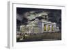 Kansas City, Missouri - Exterior View of Union Station at Night-Lantern Press-Framed Premium Giclee Print