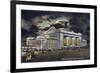 Kansas City, Missouri - Exterior View of Union Station at Night-Lantern Press-Framed Premium Giclee Print