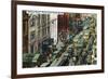 Kansas City, Missouri - General Northern View Up Walnut Street from Tenth Street-Lantern Press-Framed Art Print