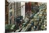 Kansas City, Missouri - General Northern View Up Walnut Street from Tenth Street-Lantern Press-Mounted Art Print