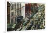 Kansas City, Missouri - General Northern View Up Walnut Street from Tenth Street-Lantern Press-Framed Art Print