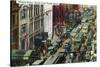 Kansas City, Missouri - General Northern View Up Walnut Street from Tenth Street-Lantern Press-Stretched Canvas