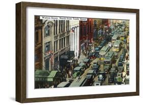 Kansas City, Missouri - General Northern View Up Walnut Street from Tenth Street-Lantern Press-Framed Art Print