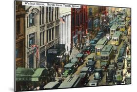 Kansas City, Missouri - General Northern View Up Walnut Street from Tenth Street-Lantern Press-Mounted Art Print