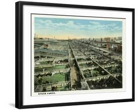 Kansas City, Missouri - General View of the Stockyards-Lantern Press-Framed Art Print