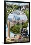 Kansas City, Missouri - Montage Scenes-Lantern Press-Framed Art Print