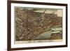 Kansas City, Missouri - Panoramic Map-Lantern Press-Framed Premium Giclee Print