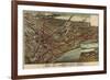 Kansas City, Missouri - Panoramic Map-Lantern Press-Framed Premium Giclee Print