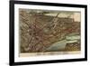 Kansas City, Missouri - Panoramic Map-Lantern Press-Framed Premium Giclee Print