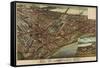 Kansas City, Missouri - Panoramic Map-Lantern Press-Framed Stretched Canvas