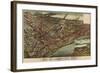 Kansas City, Missouri - Panoramic Map-Lantern Press-Framed Art Print