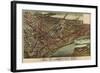 Kansas City, Missouri - Panoramic Map-Lantern Press-Framed Art Print