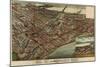 Kansas City, Missouri - Panoramic Map-Lantern Press-Mounted Art Print