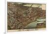 Kansas City, Missouri - Panoramic Map-Lantern Press-Framed Art Print