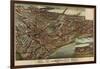 Kansas City, Missouri - Panoramic Map-Lantern Press-Framed Art Print