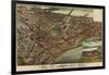 Kansas City, Missouri - Panoramic Map-Lantern Press-Framed Art Print