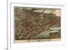 Kansas City, Missouri - Panoramic Map-Lantern Press-Framed Art Print
