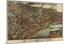 Kansas City, Missouri - Panoramic Map-Lantern Press-Mounted Art Print