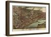 Kansas City, Missouri - Panoramic Map-Lantern Press-Framed Art Print