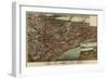 Kansas City, Missouri - Panoramic Map-Lantern Press-Framed Art Print