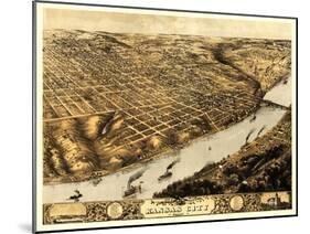 Kansas City, Missouri - Panoramic Map-Lantern Press-Mounted Art Print